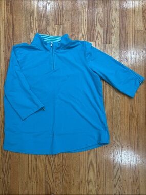 Women’s Quarter-Zip Pullover Top - Turquoise